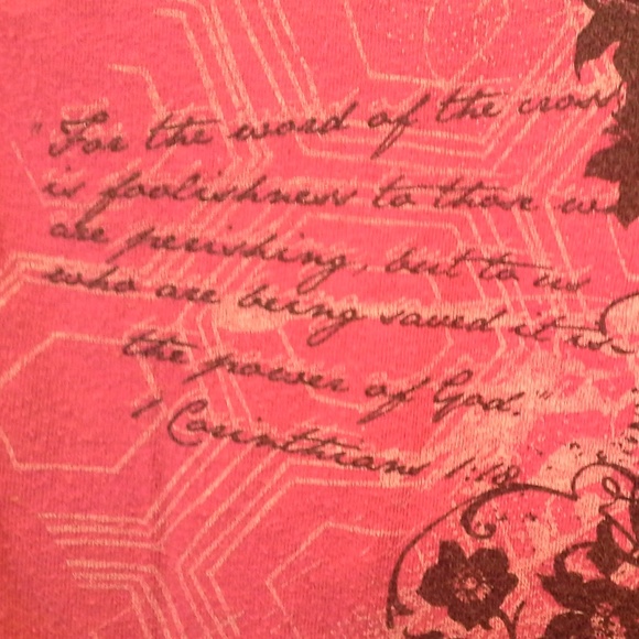 Pedals Pink T-shirt with Cross Graphic Sz XL - Picture 6 of 6